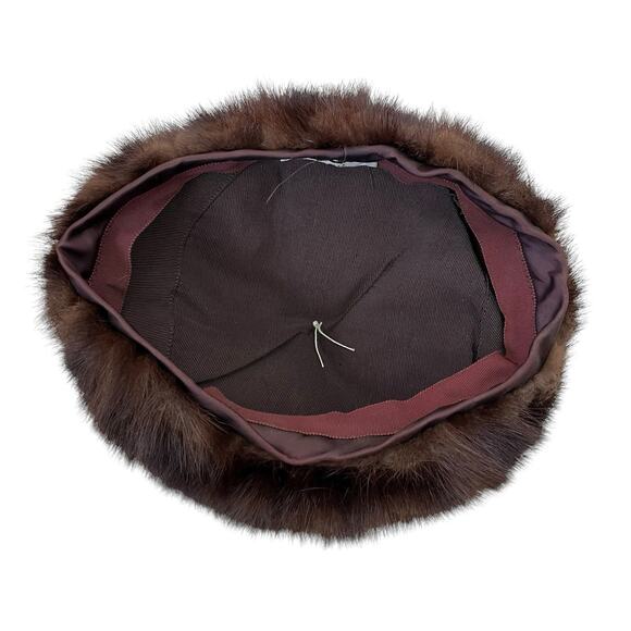 Vintage Conrad & Chandler Mink Fur Beret Style Hat With A Pom Pom, Small - Picture 6 of 6